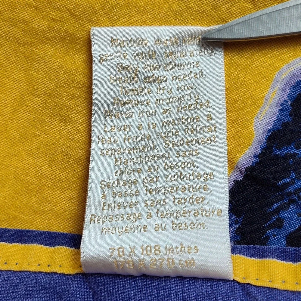 Williams Sonoma Rooster Script Tablecloth 70x108 Rectangle French Country Yellow